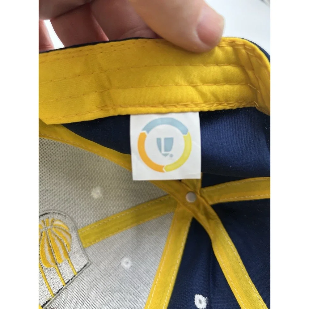 Indiana Pacers Snapback Hat Blue Yellow Contrast‎ Stitch Adjustable NBA Cap